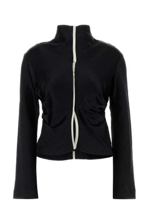 Nanushka Zwarte Satijnen Domini Blouse