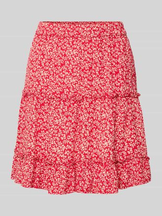 Pieces Regular Fit Mini-Rock mit elastischem Bund Modell NYA in Rot, Gr&ouml;&szlig;e XS