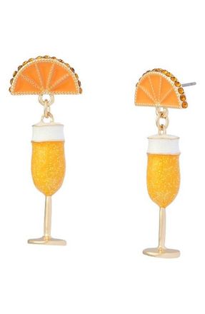 Betsey Johnson Mimosa Drop Earrings in Orange at Nordstrom