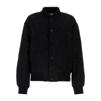 Ernest W. Baker Bomber Jackets, female, Black, Size: L Ja26Tpz14 Wool Blend Bomber Jacket