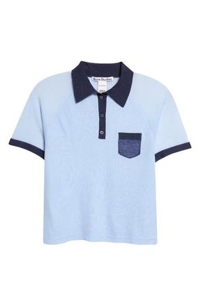 Acne Studios Kout Pocket Polo in Light Blue/Navy at Nordstrom, Size Xx-Small
