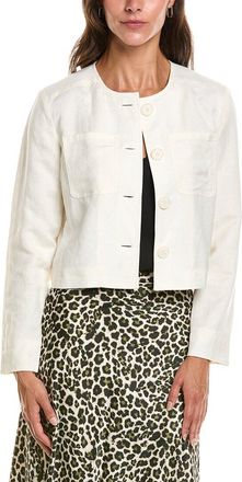 Anne Klein Button Front Linen-Blend Jacket
