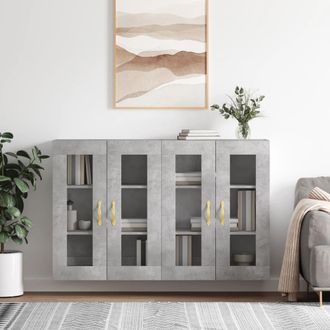 Berkfield Home Wall Mounted Cabinets 2 pcs Concrete Grey Engineered Wood