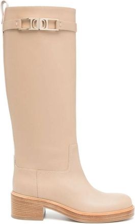 Ferragamo Ornament Square Gancini Boots