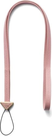 Prada Tracolla per smartphone in pelle Saffiano con logo a triangolo - Rosa