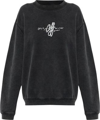 Off-white Gedrukte Sweater - Dames - Sweatshirts - Zwart - L - Katoen - Hoodies & sweatvesten