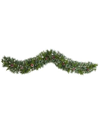 Nearly Natural 6Ft Snow Tipped Christmas Artificial Garland