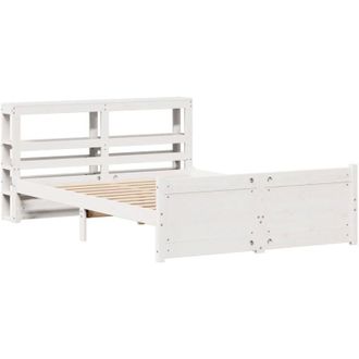 vidaXL Vidaxl - Estructura De Cama Con Cabecero Sin Colch&oacute;n Blanco 140x200 Cm