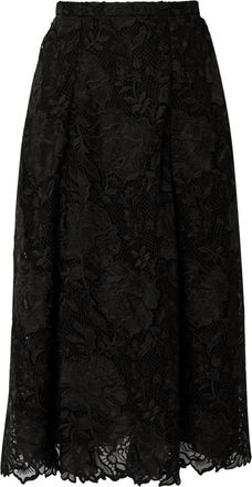 Erdem Gonna midi in pizzo guipure - Nero