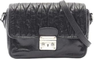 Miu Miu Pre-owned Cross Body Bags, female, Black, Size: ONE SIZE Pre-owned Leather Shoulder Bag