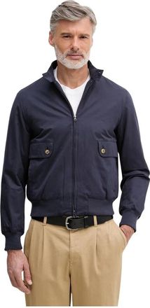Benetton Katoenen Korte Bomberjack met Klepzakken - Heren - Bomber jackets - Blauw - L - Katoen - Jassen