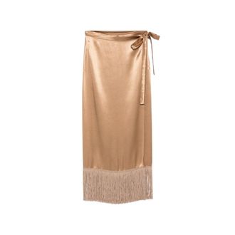 The Nina Studio Fringe-trim Wrap Skirt