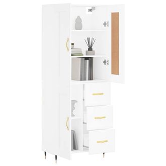 Berkfield Home Highboard White 69.5x34x180 cm Engineered Wood