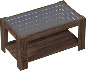 Berkfield Home Decorative Coffee Table with LED Brown Oak 93x53x45 cm Engineered Wood | Size: 93 x 53 x 45 cm