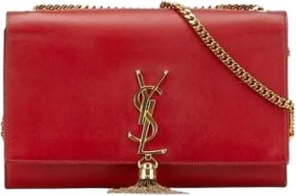 Saint Laurent Pre-owned Cross Body Bags, female, Red, Size: ONE SIZE Pre-owned Leather Cross Body Bag