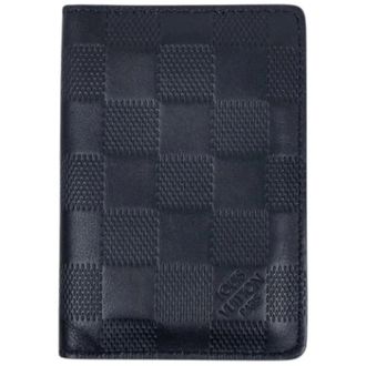 Louis Vuitton Pre-owned Damier Infini kaarthouder - Heren - Pre-owned - Zwart - Maat: ONE Size Leer