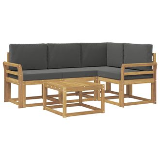 vidaXL Conjunto De Sof&aacute;s De Exterior 5 Pcs Blanco Y Antracita Vidaxl