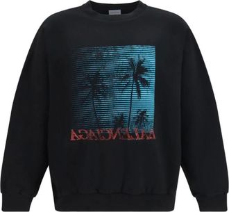Balenciaga Hoodies & sweatvesten, Heren, Zwart, XL, Nylon, Crew Neck Sweatshirt