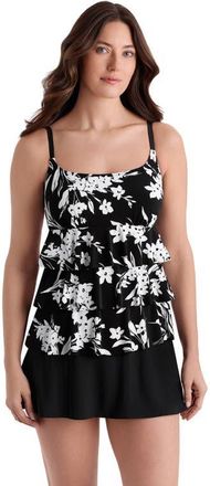 Longitude Faux Ruffle Skirtini Long Torso Swimsuit in Vineyard Vacay at Nordstrom, Size 20
