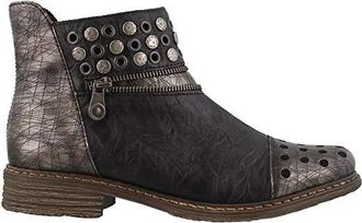 Bottines Rieker Femme X9165 - Tige Mi-mollet, Talon 4.7cm, Fermeture éclair - Synthétique/textile