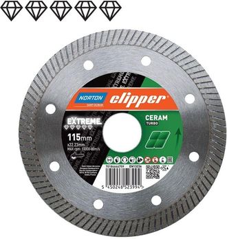 Norton Disco De Corte De Diamante Extreme Ceram Turbo D.200mm Taladro 25,4mm 1,4mm 10mm Norton