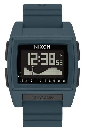 Nixon Base Tide Pro Digital Silicone Strap Watch, 42mm in Dark Slate at Nordstrom