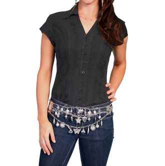 Scully Cap Sleeve Blouse In Black