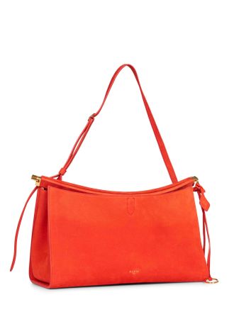 Alaia Womens Shoulder Bag Le Click Pocket 35 Orange Calf Leather