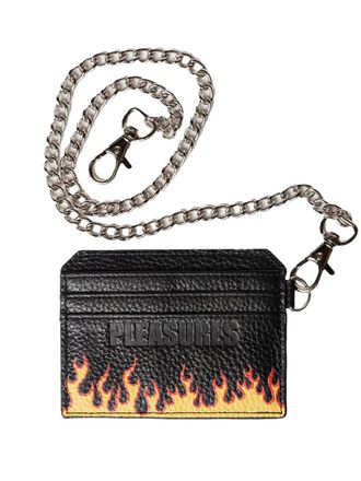 Pleasures flame-print card holder - Black