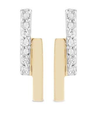 Mateo Bijoux 14kt yellow gold diamond bar bypass stud earrings