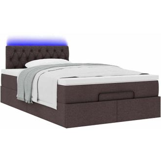 vidaXL Estructura De Cama Otomana Colch&oacute;n Tela Marr&oacute;n Oscuro 120x190cm Vidaxl