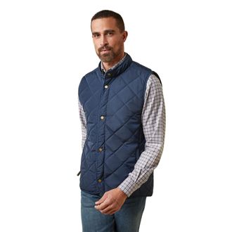 Ariat Mens Woodside Quilted Gilet in Navy, Size Small, by Ariat