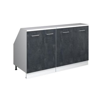 Vicco Conjunto De Armarios Para Techo Inclinado Rion, Hormig&oacute;n Negro, 140 Cm Lote De 2 Carcasas De Armario 60 Cm De Profundidad, Vicco
