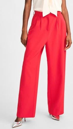 Isaac Mizrahi New York Pleated Wide Leg Pants in Pink at Nordstrom Rack, Size 14