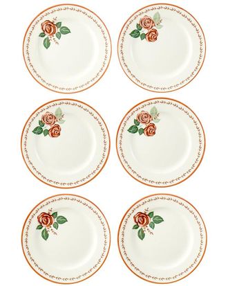 Bella Maison Set Of 6 Rose Porcelain Dessert Plates