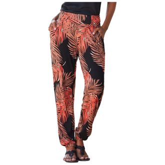 Generic Summer Boho Trousers for Women UK, 2024 Beach Drawstring Elasticated Waist Lounge Pants, Vintage Floral Print Linen Baggy Harem Hippie With Pockets (K