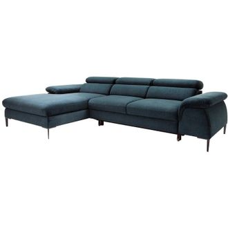 Vente-Unique Pascal Morabito - Divano letto in Velluto Blu notte - Angolo a sinistra - sepina di