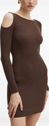 Guess Co cut-out ribbed mini dress - Brown