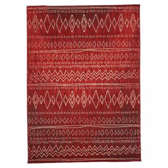 Un amour de tapis Alfombra bereber con estampado &eacute;tnico ideal para sal&oacute;n, roja 140x200