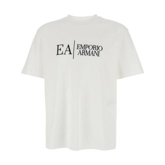 Emporio Armani T-shirt met ronde hals - Heren - T-shirts - Wit - XL - Katoen - Tops