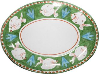 Arcucci green Poseidon oval tray 43 cm