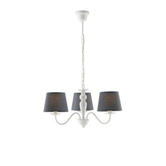 Netlighting FAVOLA 3 Light Chandeliers with Shades White Fabric 56x30cm | Size: 56x30 cm
