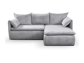 VENTE-UNIQUE.COM Sof&aacute; rinconera terciopelo gris