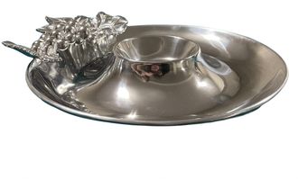 Arthur Court Roman Grape Chip & Dip In Silver