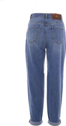 Elisabetta Franchi Womens Jeans Lucchetto Blue Vintage Cotton