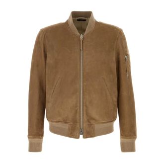 Tom Ford Light Suede Bomber - male - Tom Ford - Leather Jackets - Brown - XL - Jackets