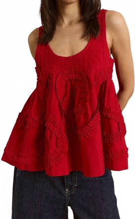 Damson Madder Stella Ruffle Cami Top In Red