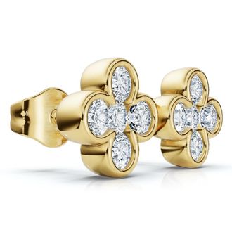 Pompeii3 1/2Ct Diamond Bezel Earrings Womens White or Yellow Gold Lab Grown