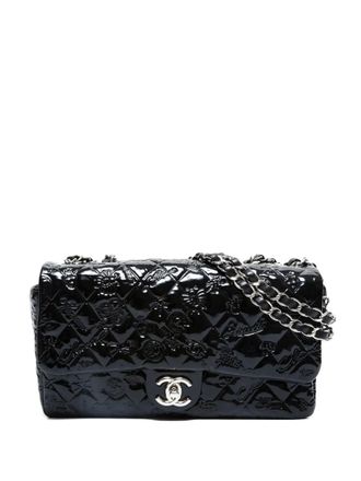 Chanel 2010-2011 Matelassé patent-leather flap shoulder bag - women - Patent Leather - One Size - Black