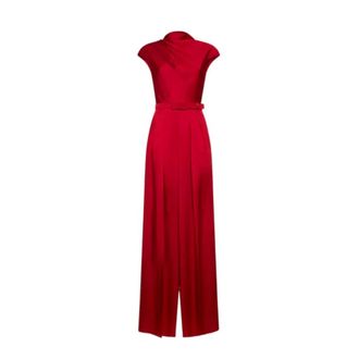 Max Mara Jumpsuits, female, Red, Size: 2XS Cady Wide-Leg Jumpsuit